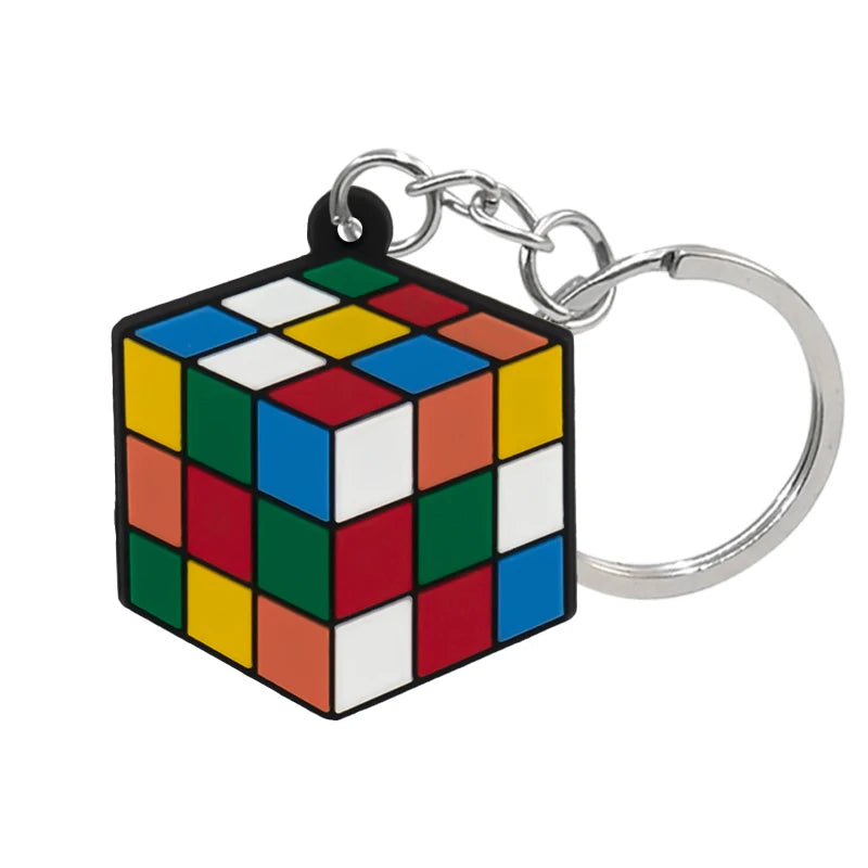 'Rubik's Cube' Keyring Rubber Keychain