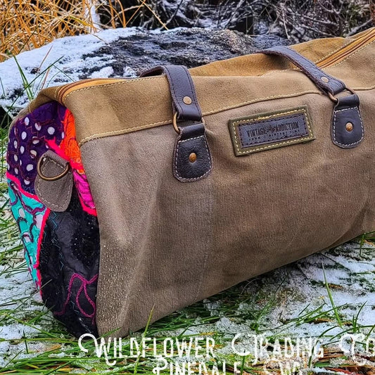 Recycled Military Tent Canvas Duffle Bag