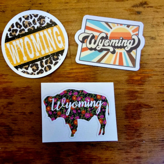 Wyoming Floral Buffalo "mini" Sticker