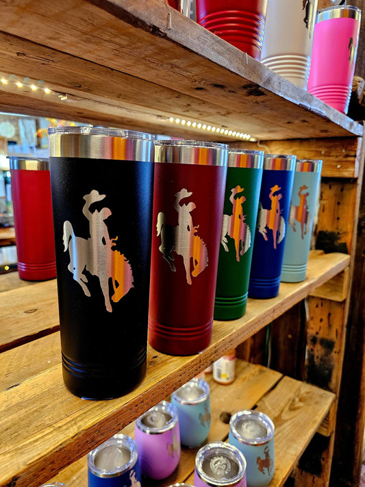 Wyoming Cowboy Insulated 22oz Skinny Tumbler