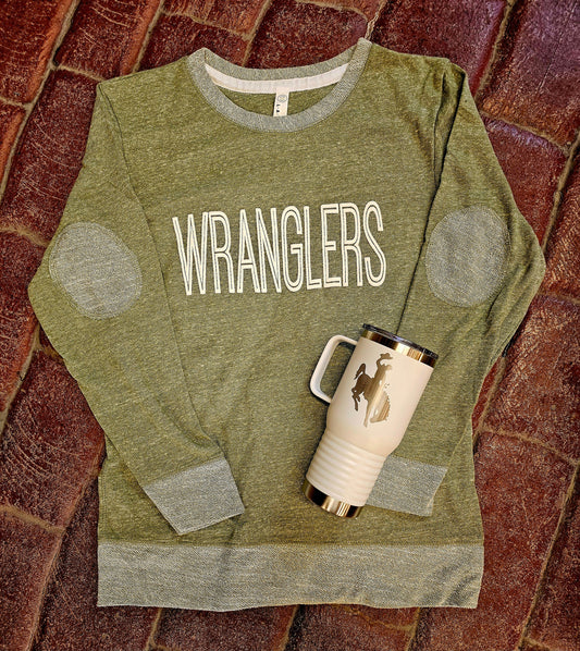 Pinedale Wranglers Puff Team Spirit Elbow Patch Crew