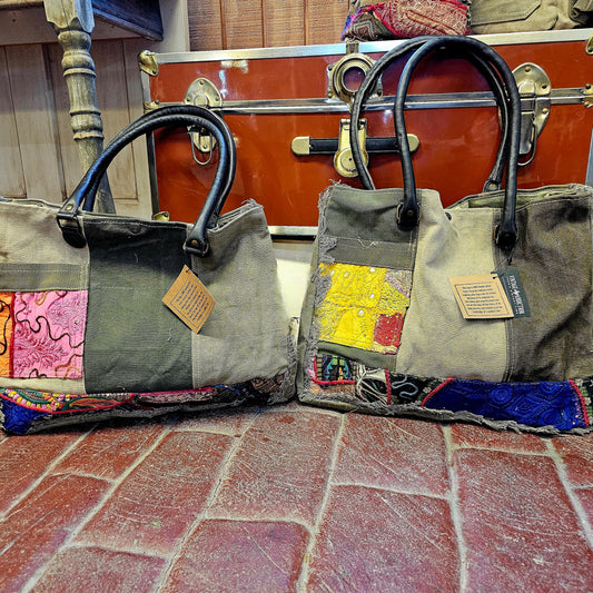 Recycled Military Tent Tote Bag