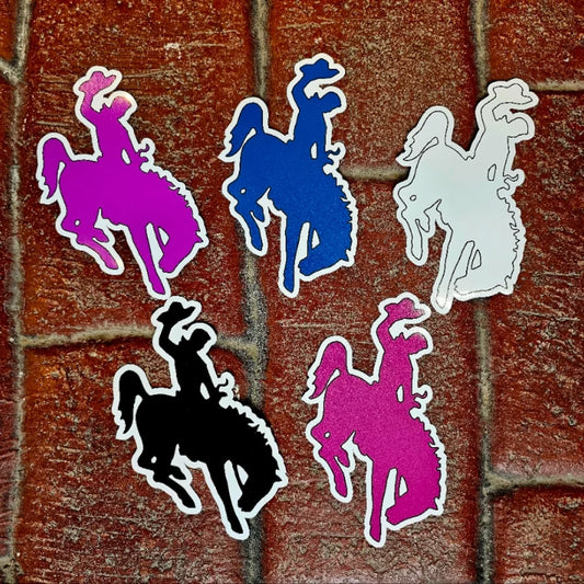 Wyoming Cowboy Bucking Horse Steamboat Sticker-Multiple Colors Available