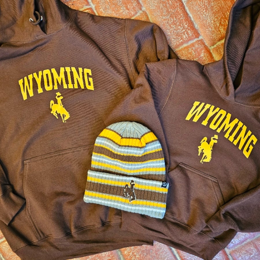 Wyoming Brown and Gold Hoodie, Adult