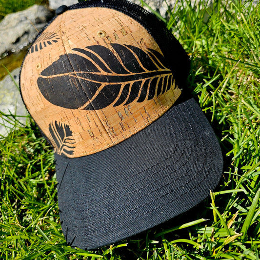 Cork Trucker Hat Feathers