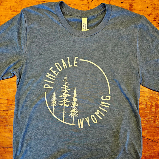 Pinedale, Wyoming Circle Forest Super Soft Blue Tee