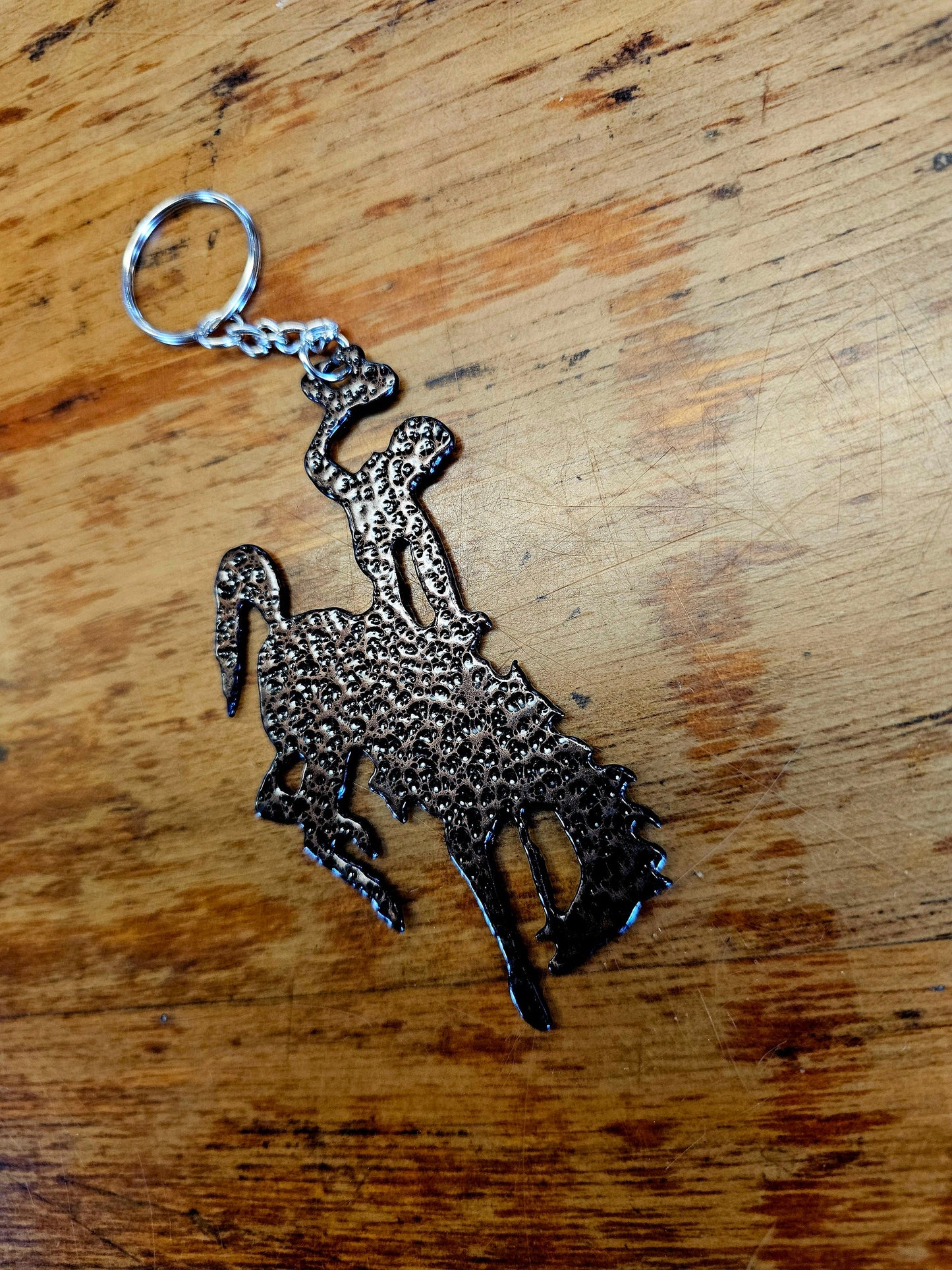 Wyoming Bucking Horse Keychain