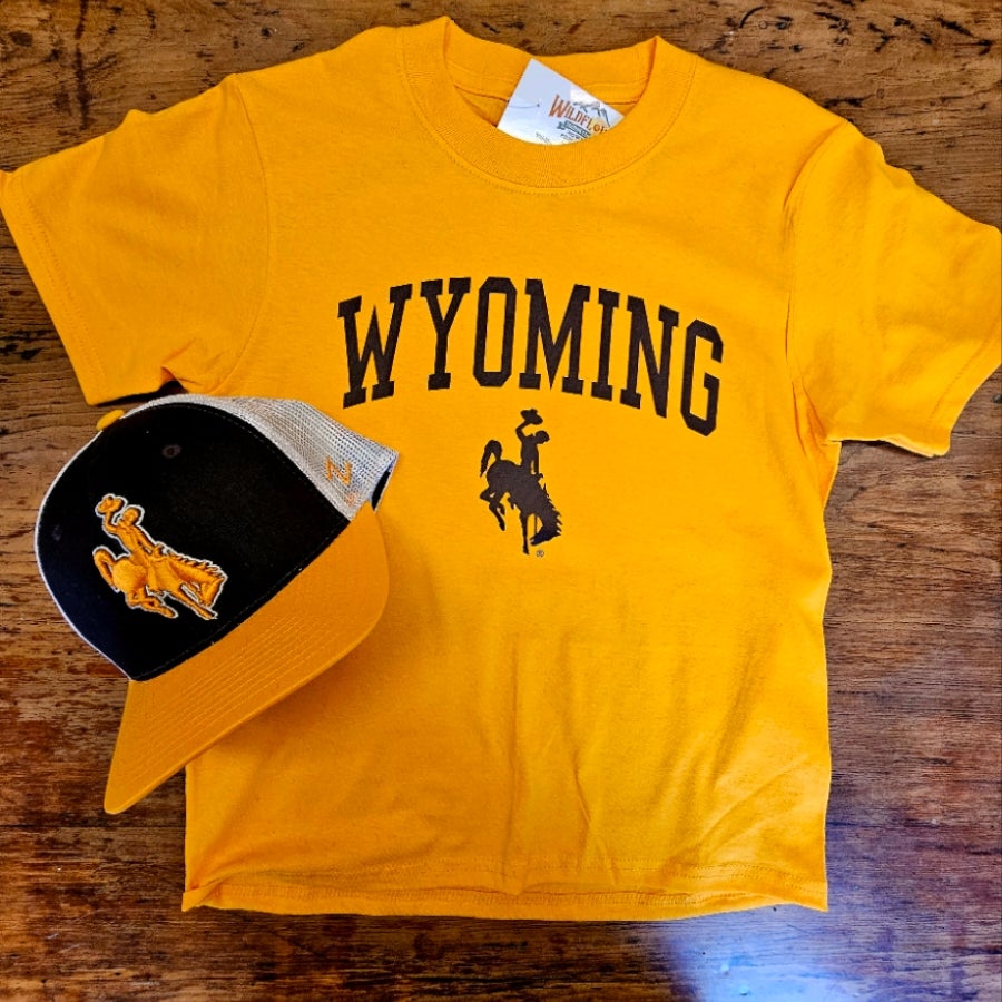 Wyoming Brown & Gold T-shirt, YOUTH