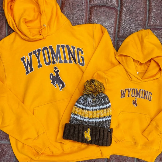 Wyoming Gold And Brown Hoodie, Youth